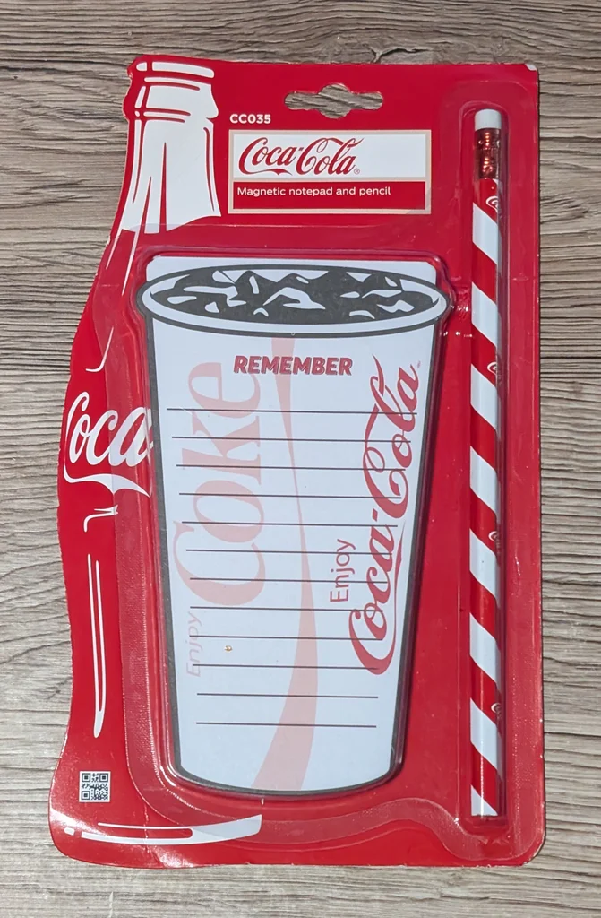 Bloc note magnétique et crayon Coca Cola